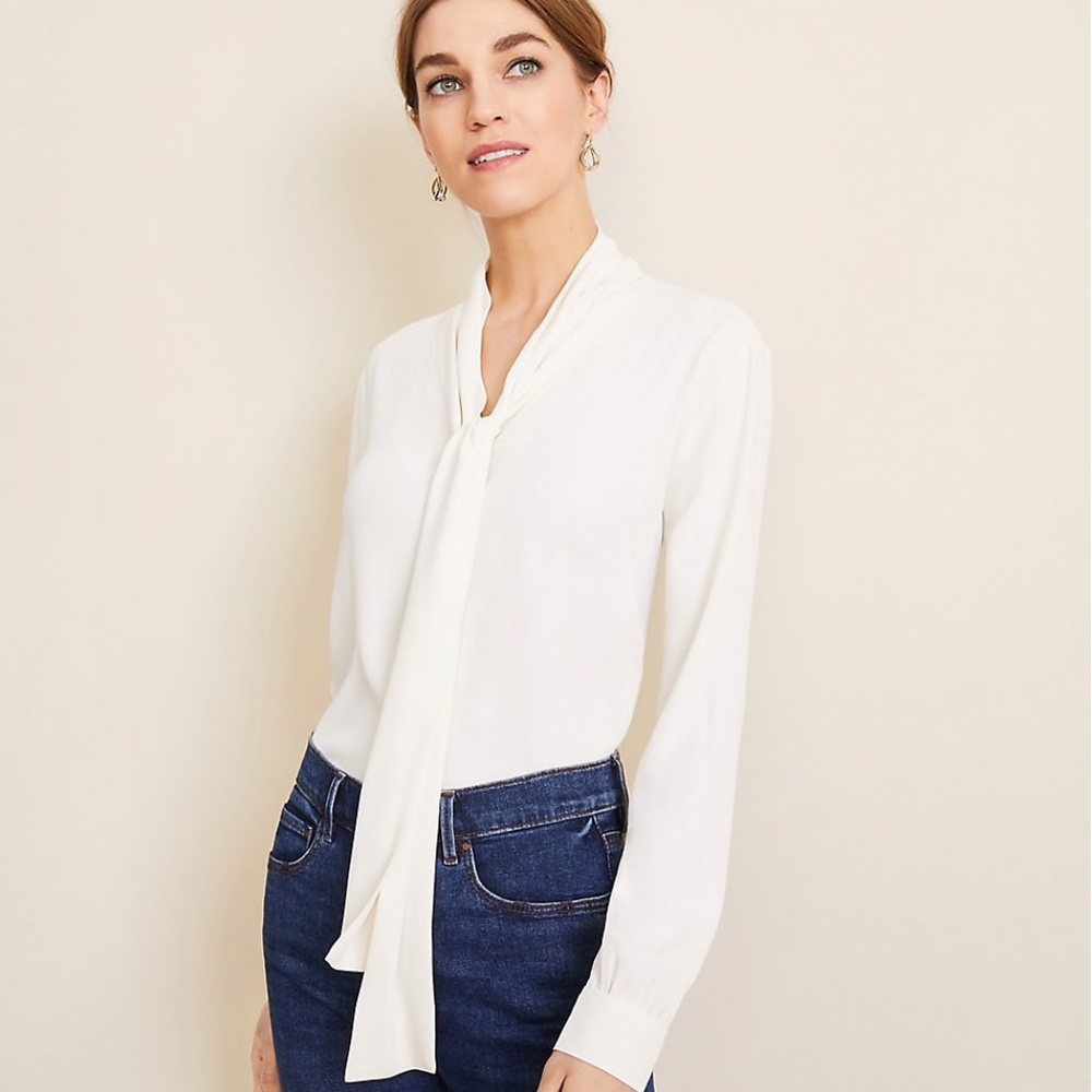 Ann Taylor Tie-Neck Blouse